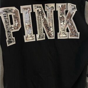 Sequence Silver Victoria's Secret Black Zip-Up Hoodie